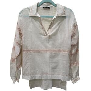 Anthropologie Love Same Embroidered Peasant Tunic